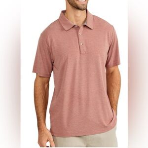 Free Fly Apparel Men's Bamboo Stretch Polo in Sunset Orange Size XL